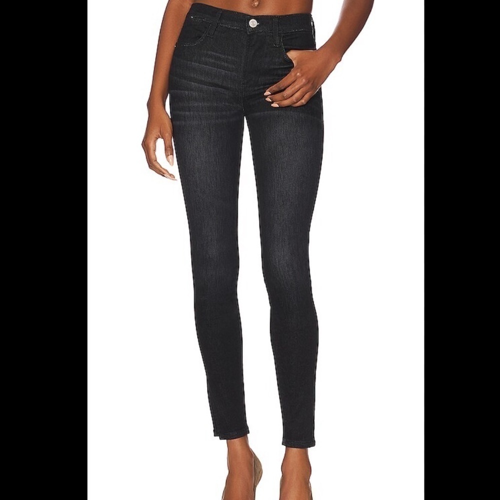 Frame Denim Le High Skinny Corvo Slit Black Wash Size 31 E2